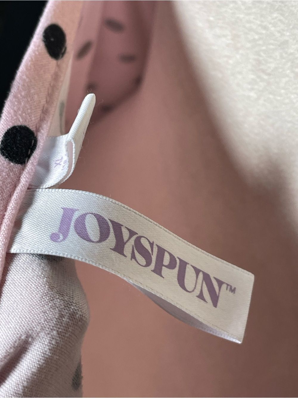 Joyspun Pink & Black Polka Dot Lace-Trim Chemise - XL - Dreamy Soft Collection - Picture 14 of 16
